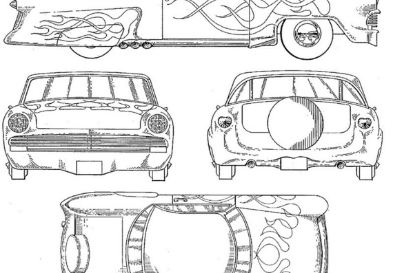 Ford Skyliner (1954) (Форд Сайлайнер (1954)) - чертежи (рисунки) автомобиля